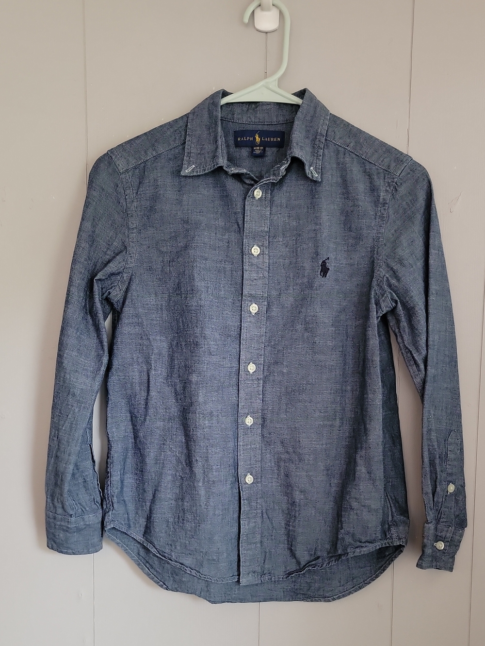 Polo Ralph Lauren Boys Shirt Medium Blue Button Down Long Sleeve